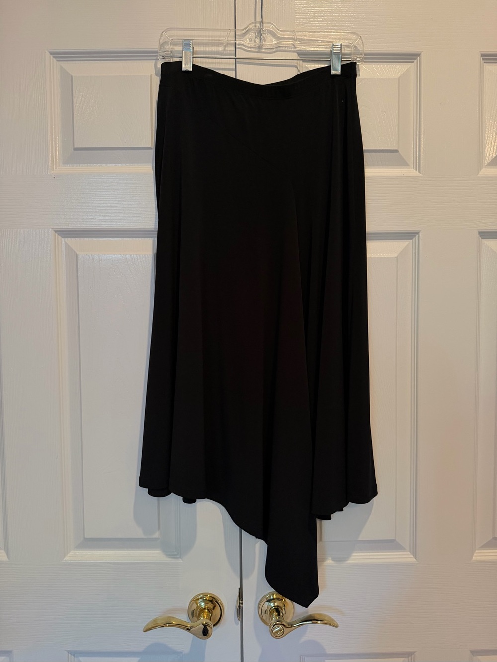MICHAEL KORS Black Ribbed Knit Elastic Waist Straight Pencil Midi Skirt M